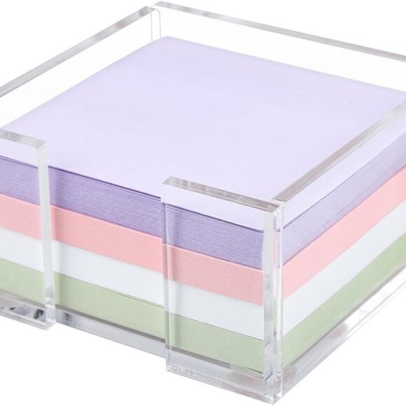 NEW Acrylic Sticky Note Holder, 3 x 3 Crystal Clear Acrylic Notepad Holder - Picture 1 of 9